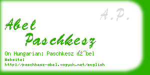 abel paschkesz business card